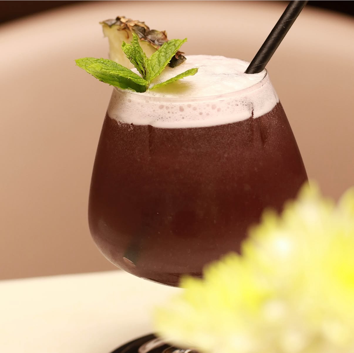 A signature cocktail from the bar
