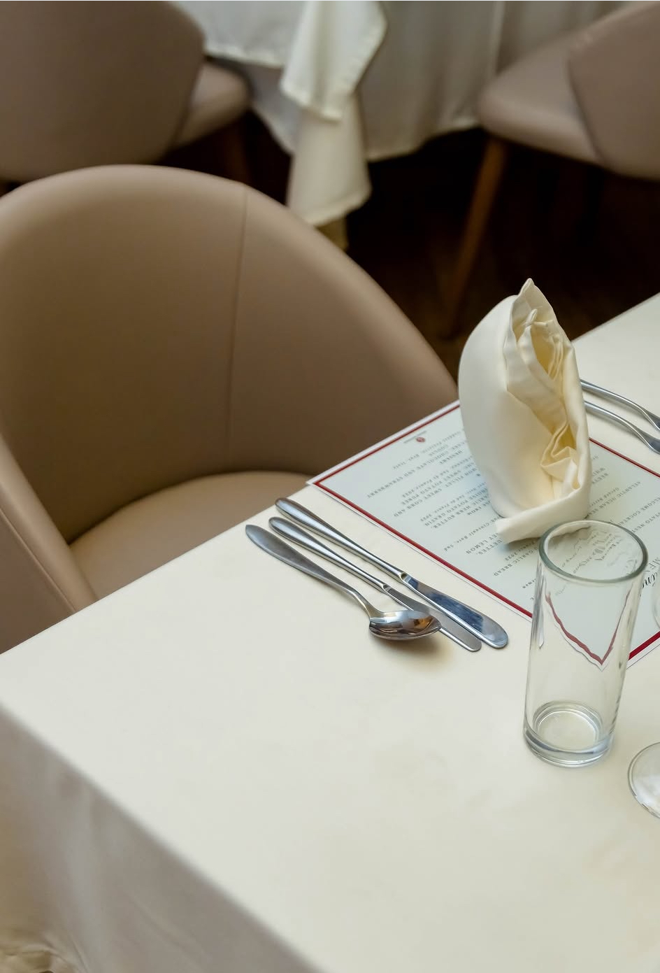 A table set for private dining
